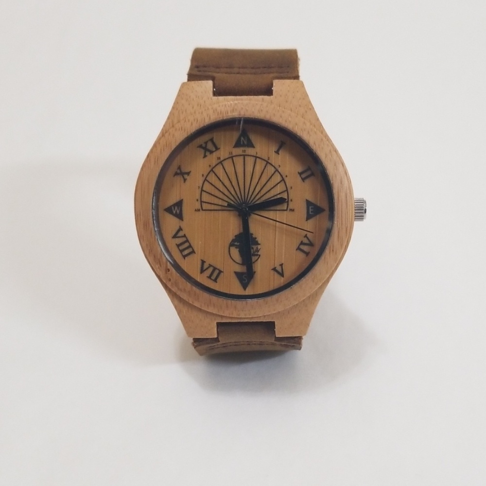 Men's Wooden and Leather Watch